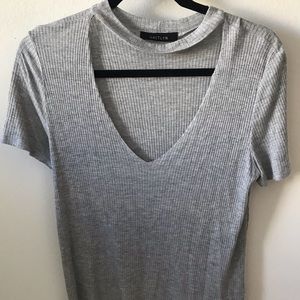 Boutique Gray V-Neck T-Shirt